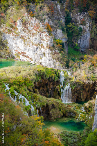 Autumn landscape in Plitvice Lakes Park, Croatia