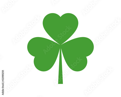 Three Leafed Green Clover For Good Luck Vector Illustration
