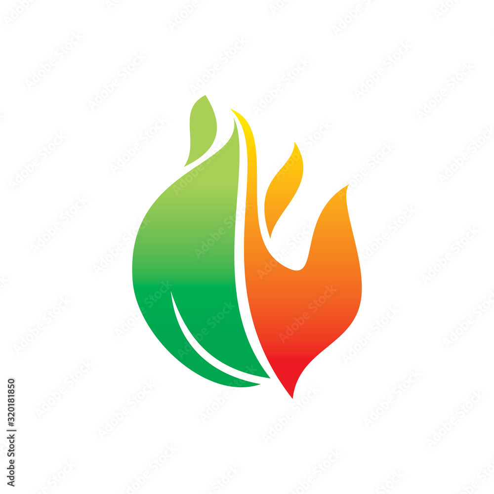 nature leaf fire flame logo design nature leaf fire flame logo design