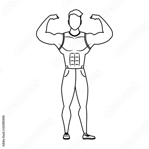 young strong man athlete character