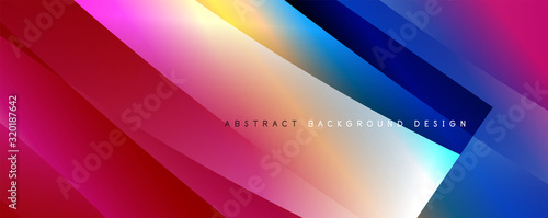 Wave liquid style lines with shadows and light on gradient background