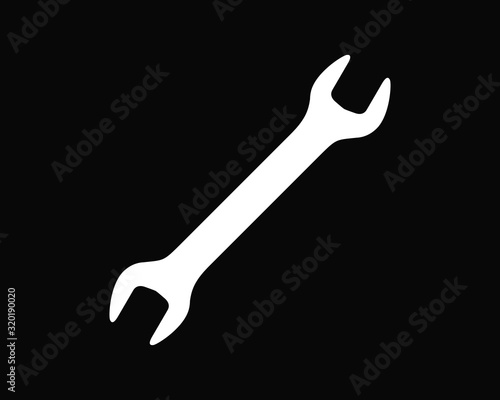 Classic Wrench Spanner Tool Isolated Vector Illustration