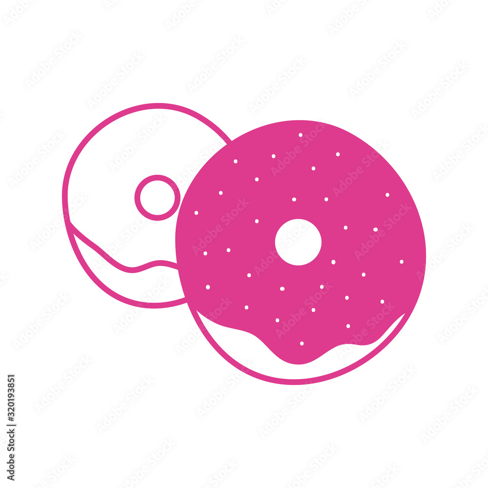 Obraz premium sweet donuts dessert isolated icon