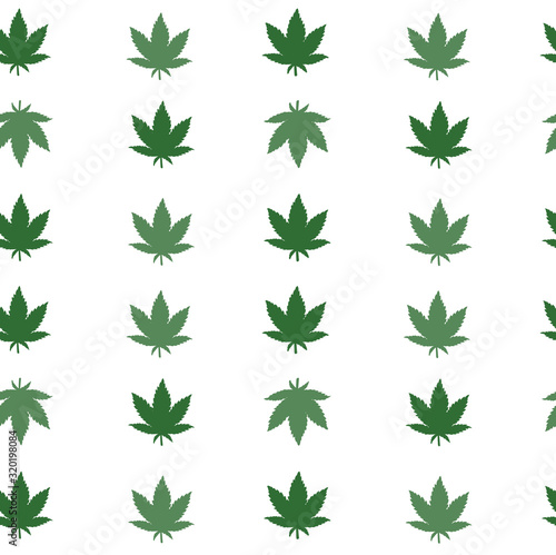 Green Marijuana cannabis Plant Seamless Vector Repeat Pattern 