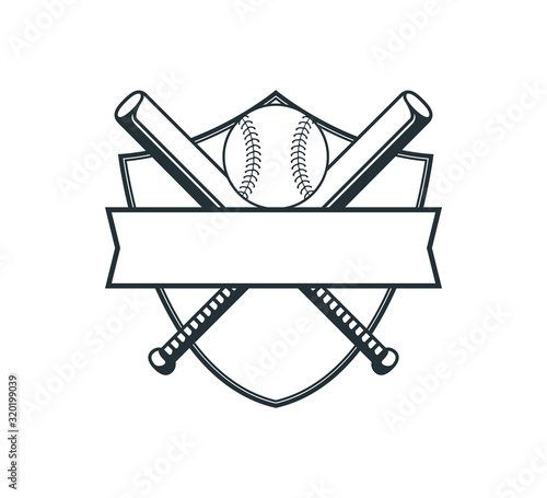 baseball softball stuff split badge name vector logo graphic design