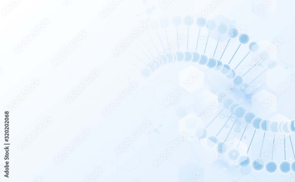 Obraz premium Abstract blue DNA double helix. Healthcare and science pattern medical innovation concept background