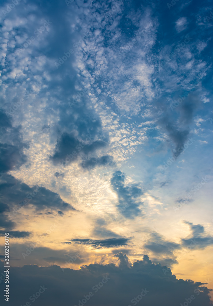 Fototapeta premium Cloudy sunset scene in Tangerang, Indonesia.