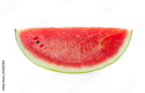 Slice red watermelon isolated on white background