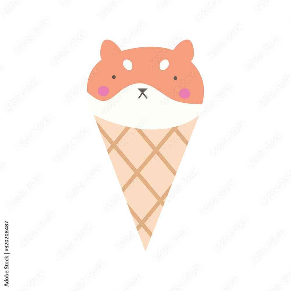 cute little dog pet mascot in ice cream cone cute little dog pet mascot in ice cream cone