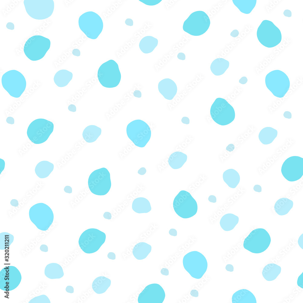 Blue Polka dot seamless pattern background.