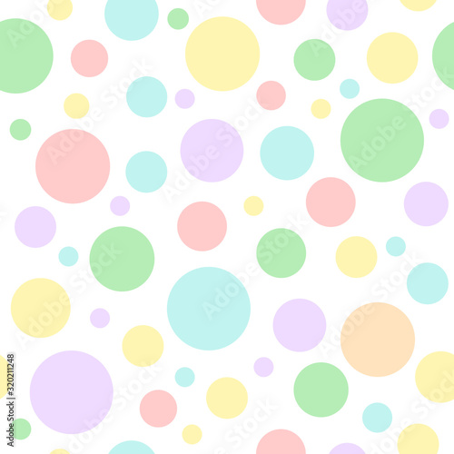 Colorful Polka dot seamless pattern background.