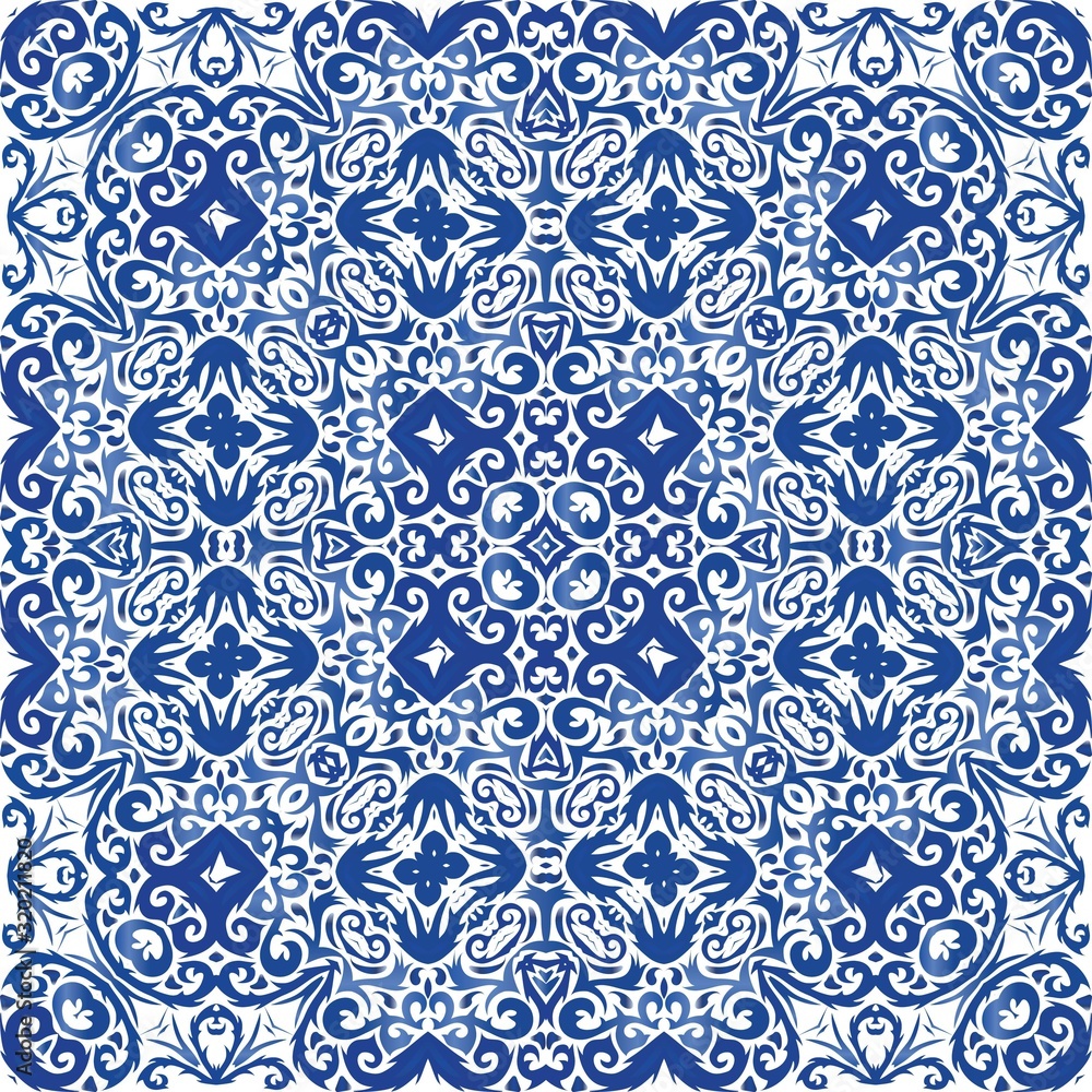 Antique portuguese azulejo ceramic.