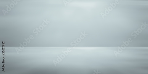 soft white and gray studio room background, grey floor backdrop with spotlight.