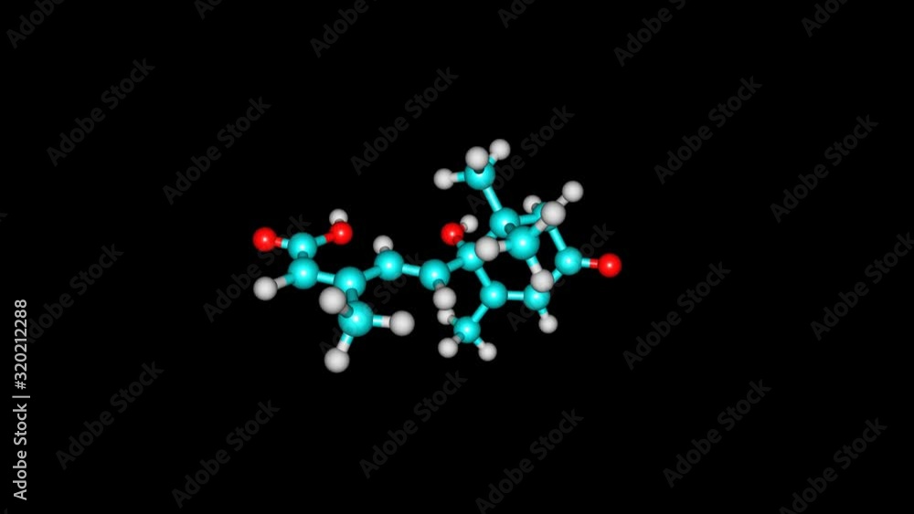Abscistic acid molecule rotating video full HD Abscistic acid molecule rotating video full HD