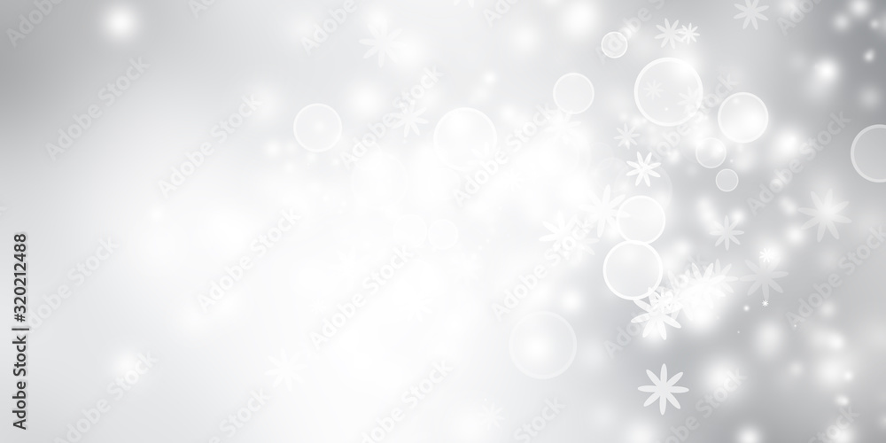 white and gray blur abstract background. bokeh christmas blurred beautiful shiny Christmas lights