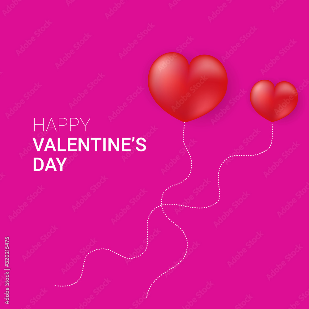 happy valentine day background with pink background