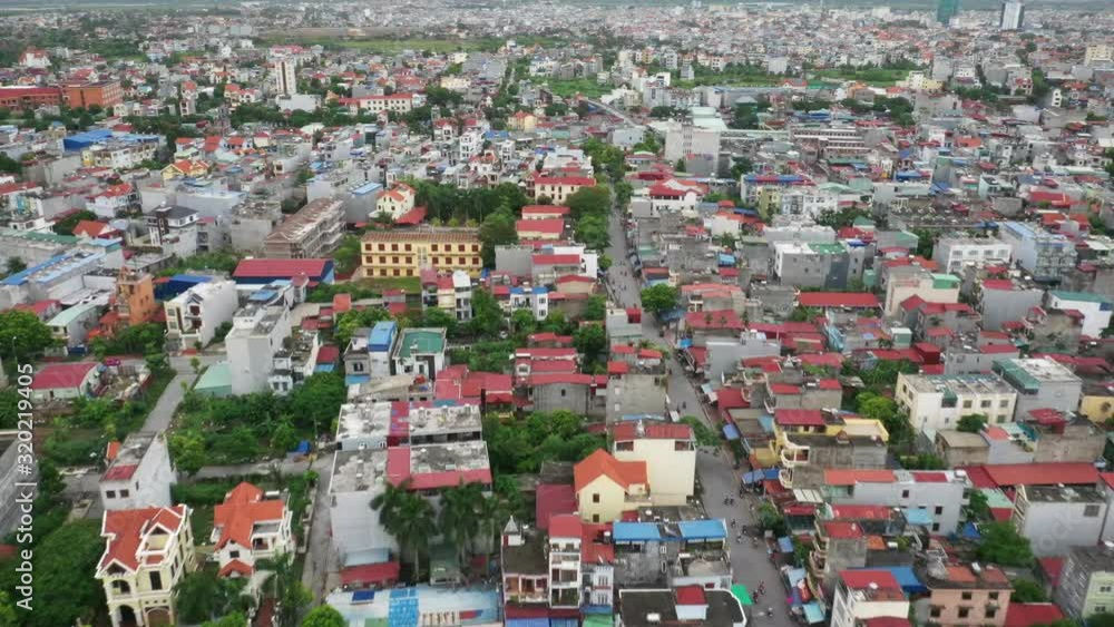 July 24/2019 4k aerial video of skyline at Dong Hai during midday, Haiphong, Vietnam July 24/2019 4k aerial video of skyline at Dong Hai during midday, Haiphong, Vietnam