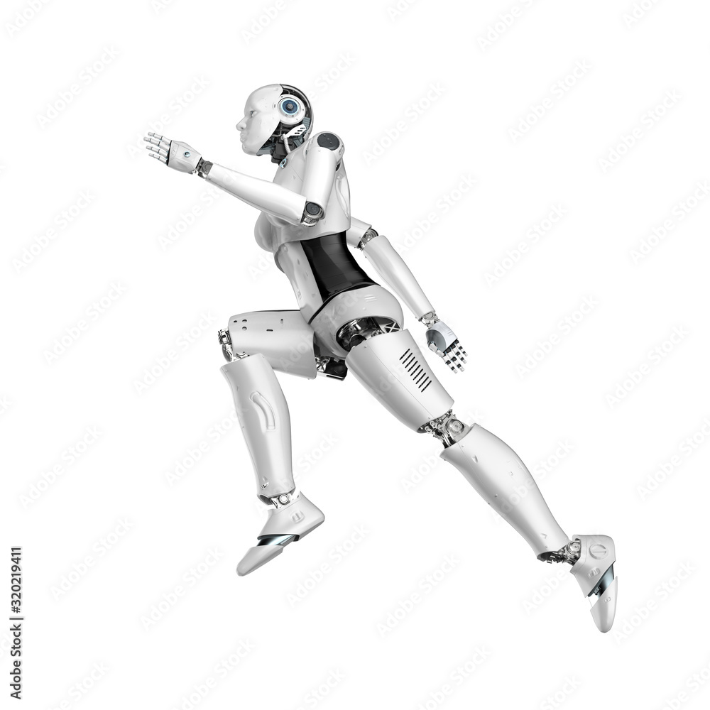 Female cyborg or robot run Female cyborg or robot run