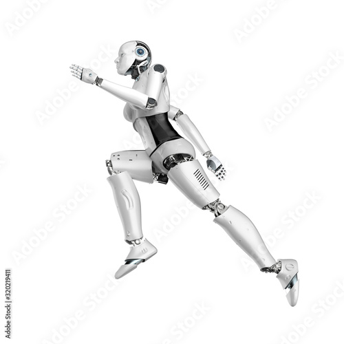 Female cyborg or robot run