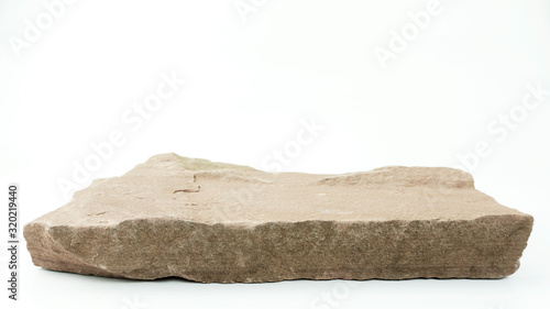 Stone isolated on white background, for product display, Blank for mockup design..