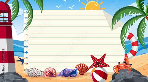 Border template with summer theme in background