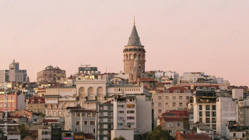 Galata Tower at Karakoy district and Golden Horn at twilight in Istanbul Galata Tower at Karakoy district and Golden Horn at twilight in Istanbul
