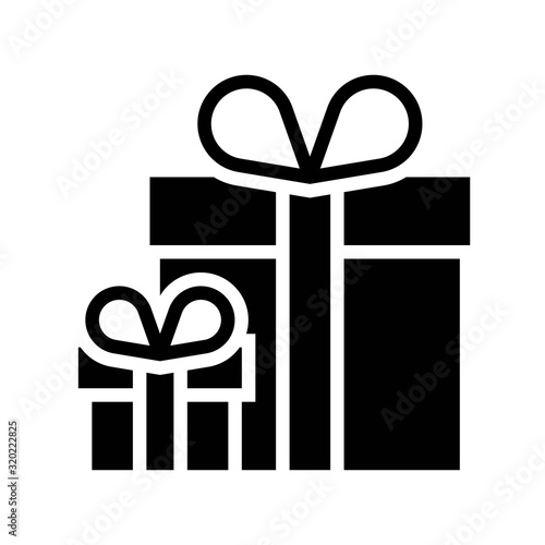 Gift boxes vector illustration, solid design icon