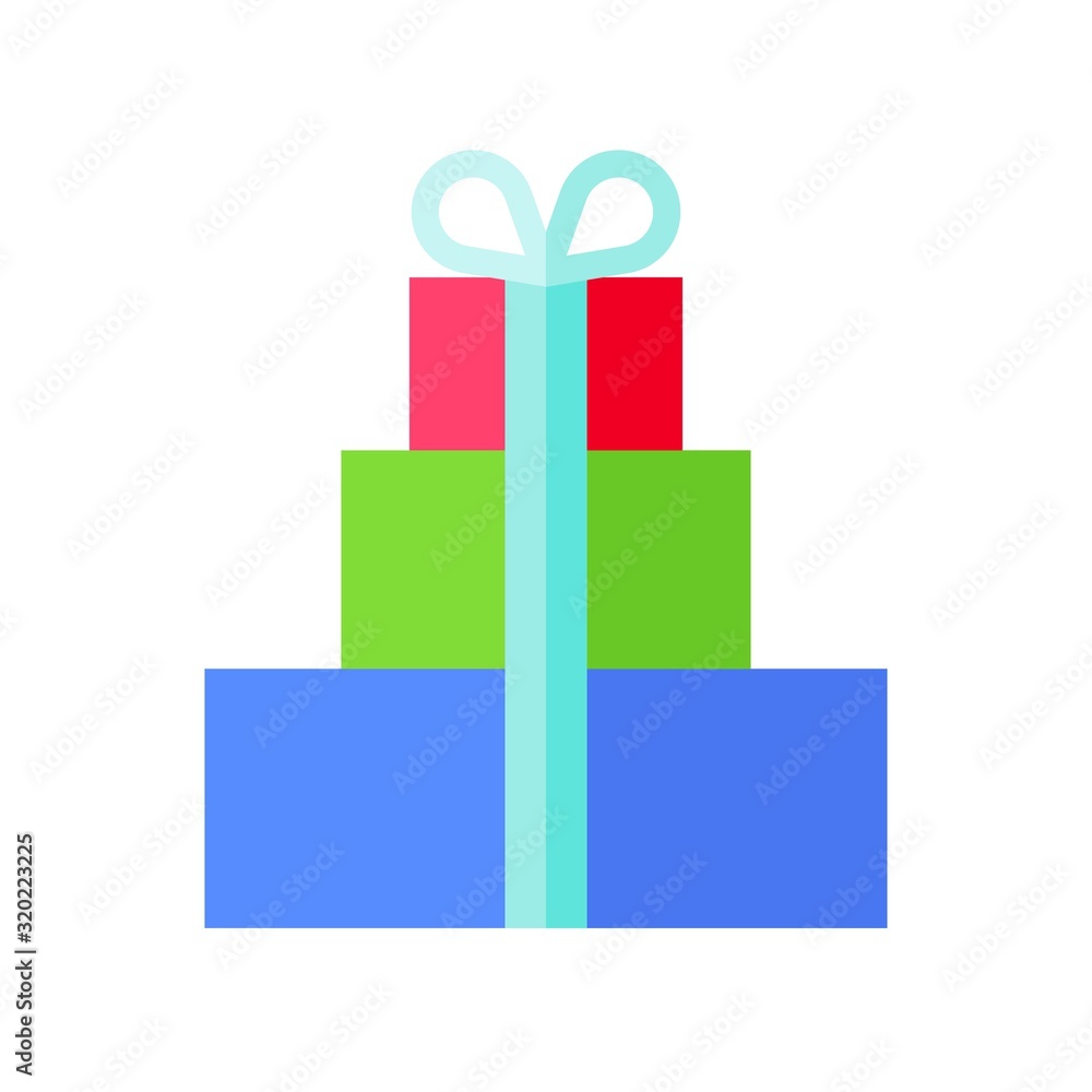 Gift box vector illustration, flat style icon Gift box vector illustration, flat style icon