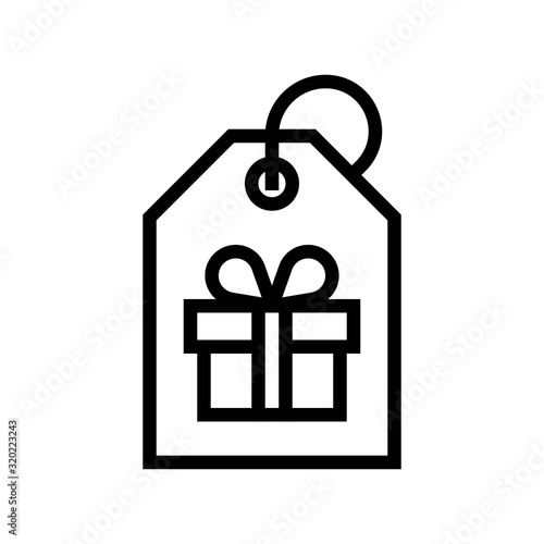 Gift tag vector illustration, line style icon