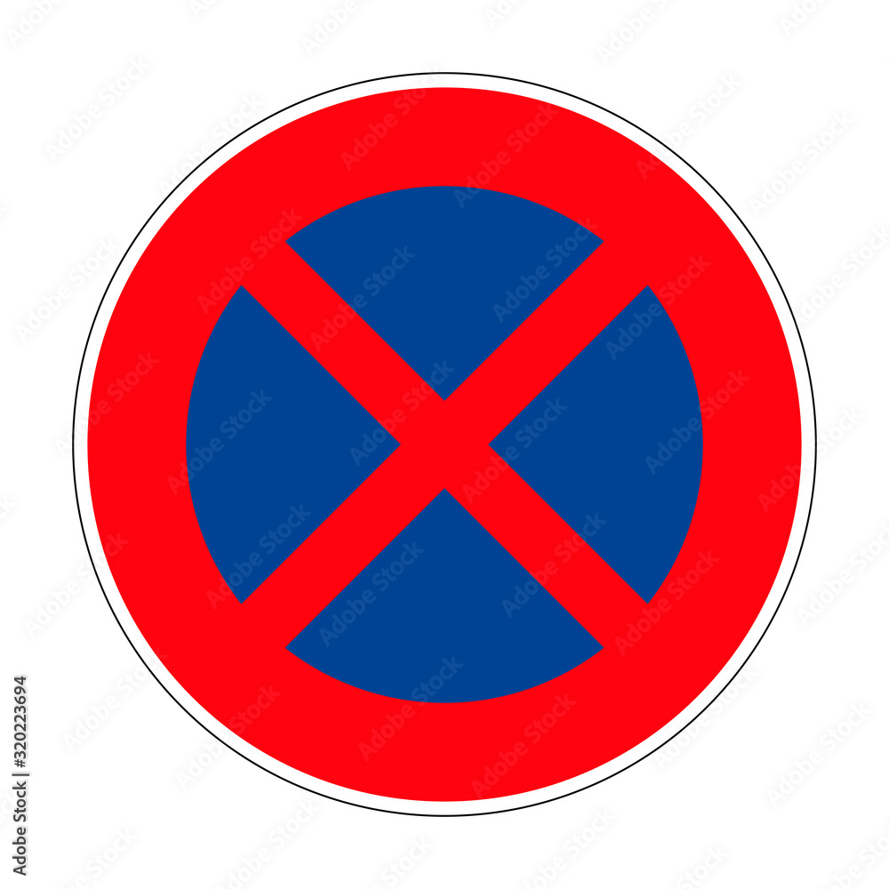 Absolute ban on stopping. Stopping is prohibited. Road sign of Germany. Europe. Vector graphics. Absolute ban on stopping. Stopping is prohibited. Road sign of Germany. Europe. Vector graphics.