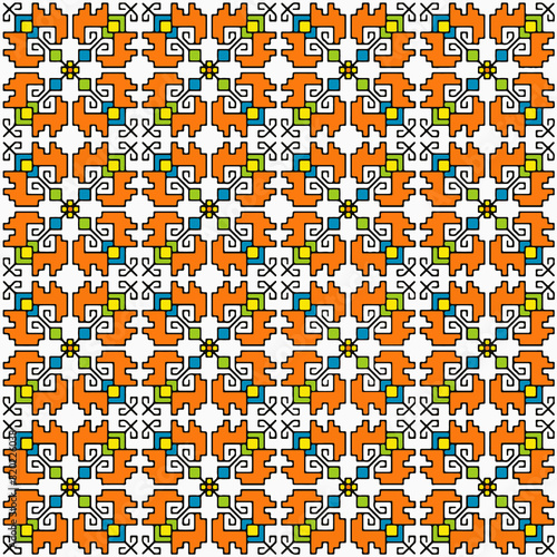 Bulgarian folk motif shevitsa pattern, Beautifull print on demand design,  Geometric background, Abstract wallpaper, Jewelry design, Cross stitch pattern, Ethnic motif isolated on white background
