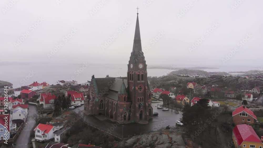 The Wonderful Scenery In Lysekil, Sweden Composed Of Unique Buildings and Calm Sea - Aerial Shot The Wonderful Scenery In Lysekil, Sweden Composed Of Unique Buildings and Calm Sea - Aerial Shot