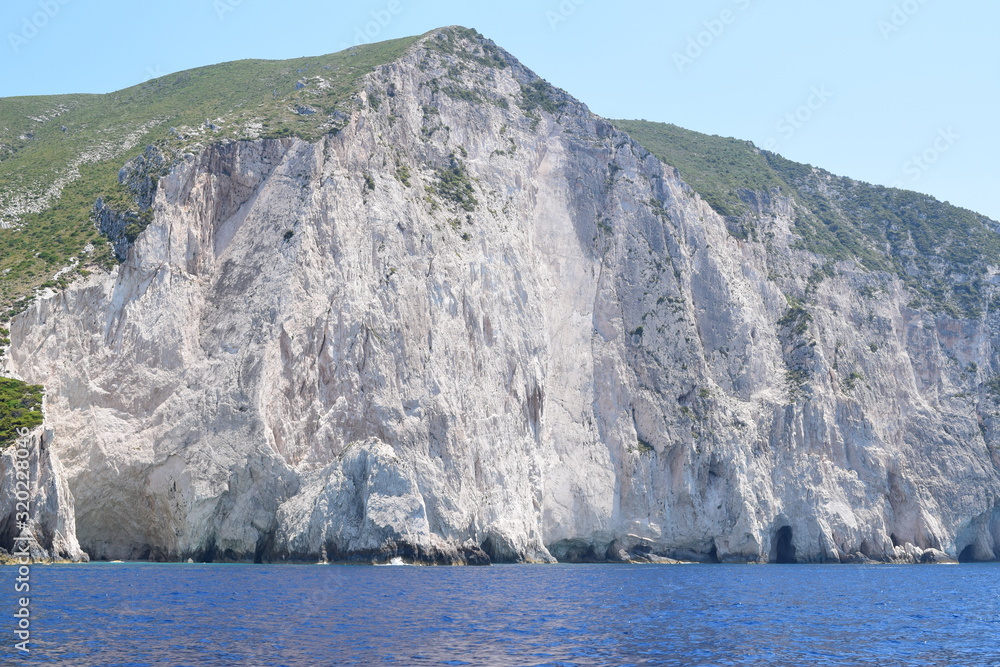 water landscape with white cliff