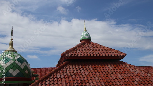 roof of the mosque, place of worship of Muslims, a fusion of Javanese and Middle Eastern edification of design