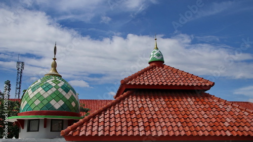 roof of the mosque, place of worship of Muslims, a fusion of Javanese and Middle Eastern edification of design