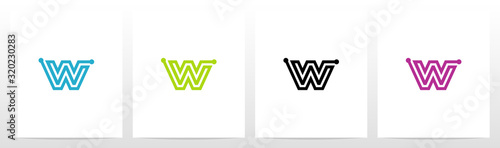 Parallel Lines With Nodes Formed Letter Logo Design W