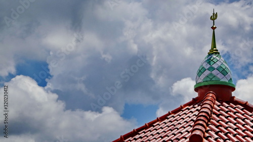 Photography roof of the mosque, place of worship of Muslims, a fusion of Javanese and Middle