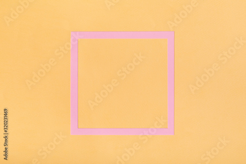 Pink border on light mellow yellow background. Abstract art. Concept website ...