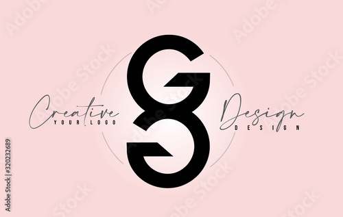 GG Letter Design Icon Logo with Letters one on top of each other Vector.