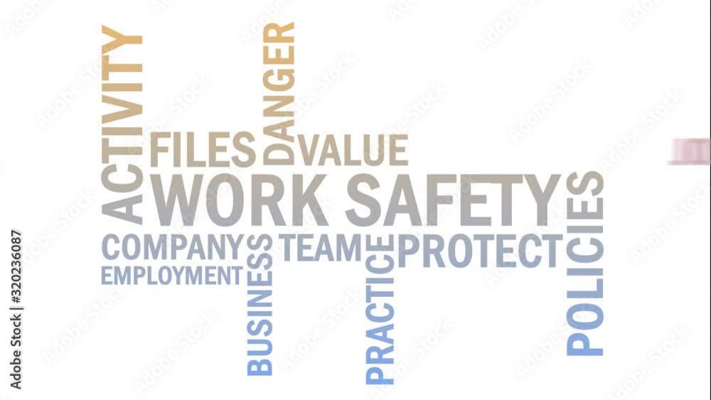 Work safety word cloud animation Work safety word cloud animation