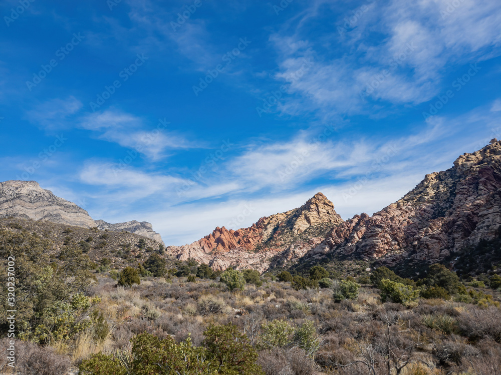 Morning nature view of the famous Red Rock Canyon