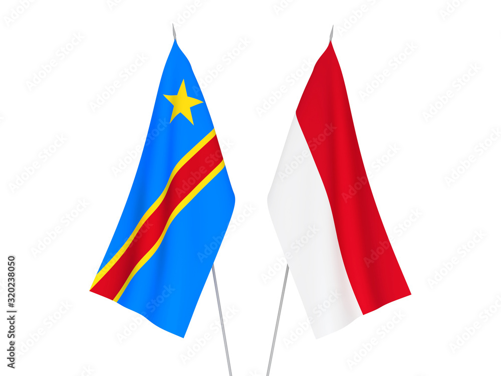 Democratic Republic of the Congo and Indonesia flags Democratic Republic of the Congo and Indonesia flags
