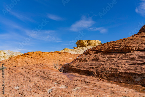 Winter snowy landscape of the famous Red Rock Canyon