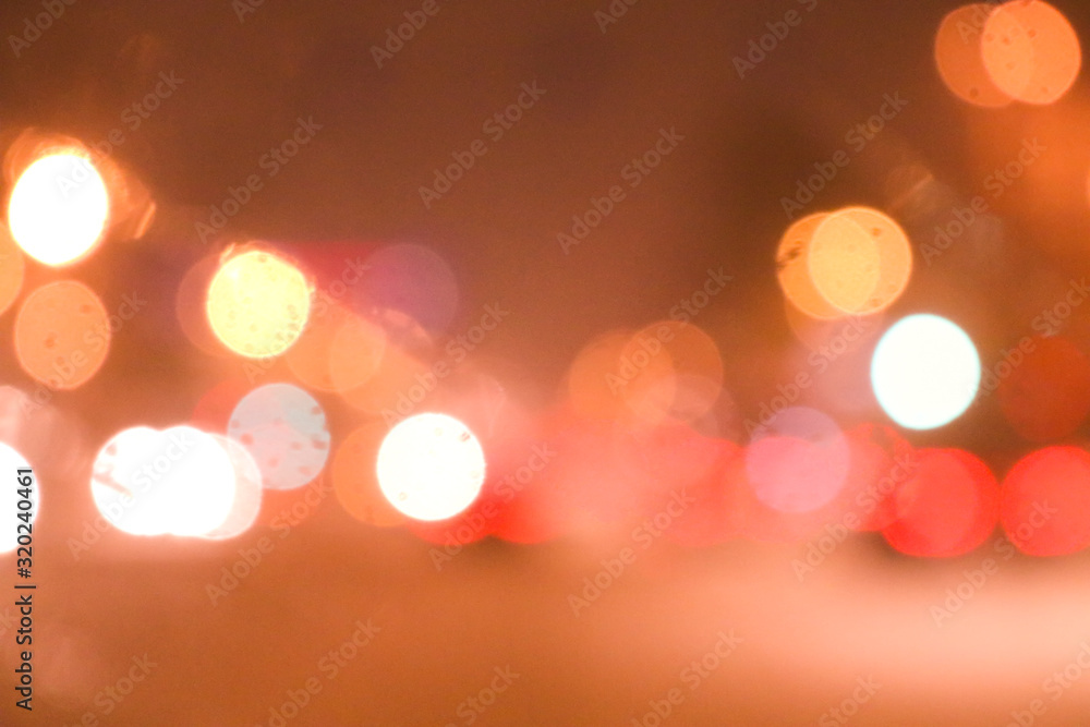 Abstract blurred city background. Blurry bokeh lights, street lights and car headlights Abstract blurred city background. Blurry bokeh lights, street lights and car headlights