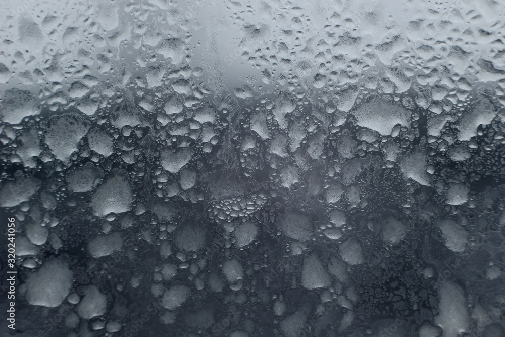 frozen raindrops on the window frozen raindrops on the window