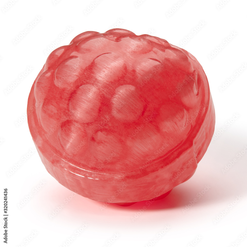 A ball of caramel like red raspberries A ball of caramel like red raspberries