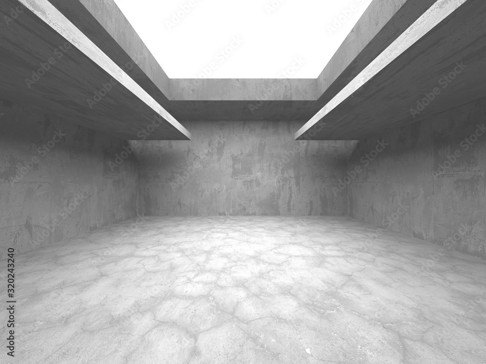 Dark concrete empty room. Modern architecture design Dark concrete empty room. Modern architecture design