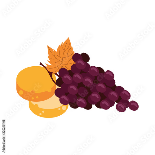 grapes fresh fruits and breads