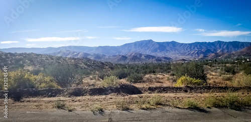View of desert mountains at Acton California from Antelope Woods Road