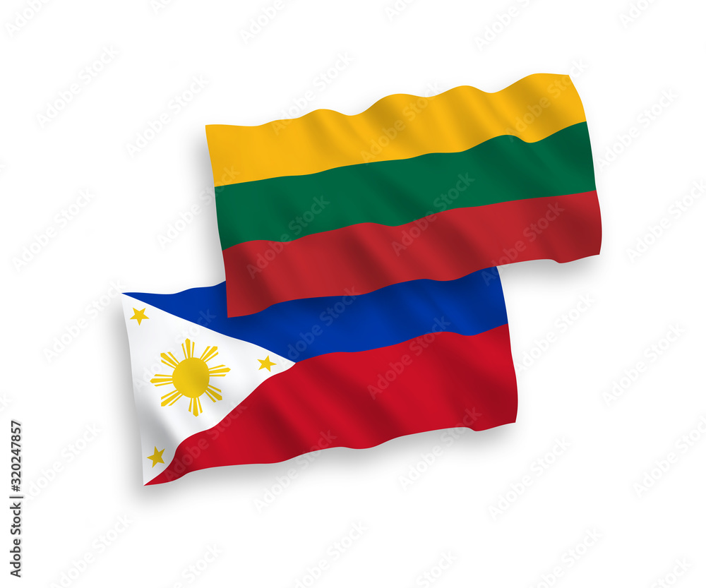 Flags of Lithuania and Philippines on a white background Flags of Lithuania and Philippines on a white background